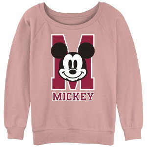 �f�B�Y�j�[ ���f�B�[�X �g�b�v�X T�V���c �p�C�� Disney's Juniors' Mickey Mouse Slouchy Terry Desert Pink �s���N