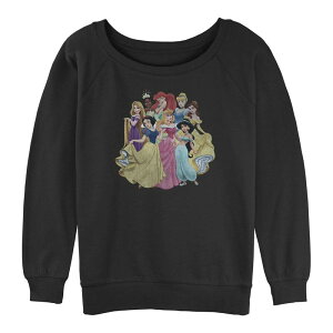 �f�B�Y�j�[ ���f�B�[�X �g�b�v�X T�V���c �p�C�� �O���t�B�b�N Juniors' Disney Princess Club Graphic Slouchy Terry Black �u���b�N