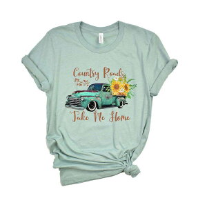 Simply Sage Market ���f�B�[�X �g�b�v�X T�V���c �O���t�B�b�N Simply Sage Market Country Roads Truck Short Sleeve Graphic Tee Seafoam