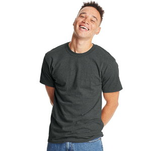 �w�C���Y ���f�B�[�X �g�b�v�X T�V���c �g�[�� �R�b�g�� Big & Tall Hanes Beefy-T Heavyweight Cotton Undershirt Charcoal Heather �`���R�[��