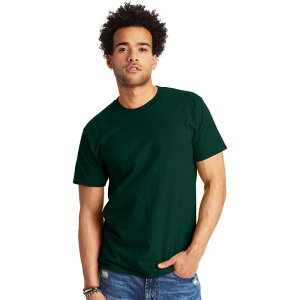 �w�C���Y ���f�B�[�X �g�b�v�X T�V���c �g�[�� �R�b�g�� Big & Tall Hanes Beefy-T Heavyweight Cotton Undershirt Deep Forest �t�H���X�g