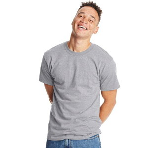 �w�C���Y ���f�B�[�X �g�b�v�X T�V���c �g�[�� �R�b�g�� Big & Tall Hanes Beefy-T Heavyweight Cotton Undershirt Light Steel