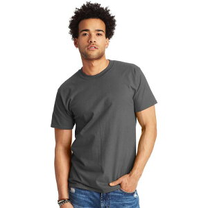 �w�C���Y ���f�B�[�X �g�b�v�X T�V���c �g�[�� �R�b�g�� Big & Tall Hanes Beefy-T Heavyweight Cotton Undershirt Smoke Gray �O���[