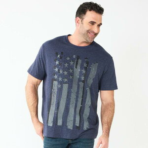 �A���u�����f�b�h ���f�B�[�X �g�b�v�X T�V���c �g�[�� �O���t�B�b�N Unbranded Big & Tall Glitched Freedom Graphic Tee Navy �l�C�r�[