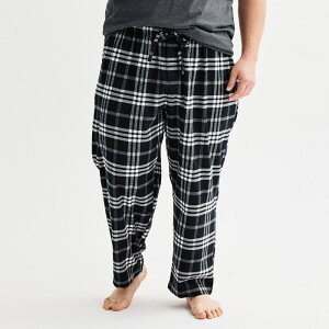 �\�m�} ���f�B�[�X �A���_�[�E�F�A �i�C�g�E�F�A �p���c �g�[�� Big & Tall Sonoma Goods For Life Flannel Drawstring Pajama Pants Black Windowpane �u���b�N