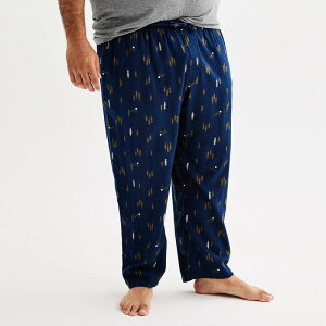 �\�m�} ���f�B�[�X �A���_�[�E�F�A �i�C�g�E�F�A �p���c �g�[�� Big & Tall Sonoma Goods For Life Flannel Drawstring Pajama Pantscenic Navy �l�C�r�[