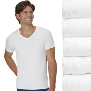 �w�C���Y ���f�B�[�X �g�b�v�X �V���c V�l�b�N Men's Hanes Ultimate 5-Pack ComfortSoft V-Neck Undershirts White �z���C�g