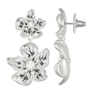 �l�[�s�A ���f�B�[�X �A�N�Z�T���[ �s�A�X�E�C�������O Napier Silver Tone Simulated Crystal Flower Power Double Drop Earrings Multi �}���`�J���[