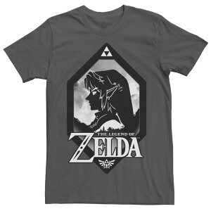 �A�j���L�����N�^�[ ���f�B�[�X �g�b�v�X T�V���c Licensed Character Men's Nintendo Zelda Link Side Profile Diamond Tee Charcoal �`���R�[��