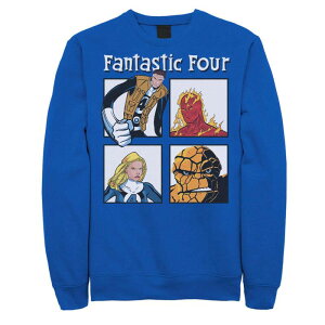 �}�[�x�� ���f�B�[�X �g�b�v�X T�V���c �X�E�F�b�g Men's Marvel Fantastic Fouready To Fight Portrait Panelsweatshirt Royal