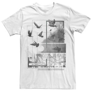 �A���u�����f�b�h ���f�B�[�X �g�b�v�X T�V���c �O���t�B�b�N Unbranded Men's Nature Birds Flying Squares Graphic Tee White �z���C�g