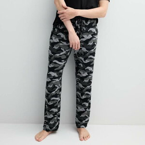 �\�m�} ���f�B�[�X �A���_�[�E�F�A �i�C�g�E�F�A �p���c Men'sonoma Goods For Life Supersoft Drawstring Pajama Pants Camo Black �u���b�N