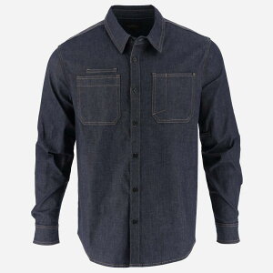 �\���O�b�h ���f�B�[�X �g�b�v�X T�V���c ���B���e�[�W �f�j�� Men's Thorogood Workwear Vintage Stretch Denim Long Sleeve Button Up Shirt Raw Dark Blue Denim �f�j��