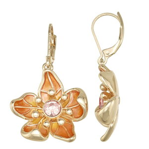 �l�[�s�A ���f�B�[�X �A�N�Z�T���[ �s�A�X�E�C�������O Napier Gold Tone Simulated Crystal Orange Flower Power Drop Earrings Peach �s�[�`