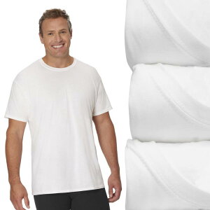 �w�C���Y ���f�B�[�X �g�b�v�X �V���c �N���[�l�b�N �g�[�� Big & Tall Hanes Ultimate 3-Pack ComfortSoft Crewneck Undershirts White �z���C�g