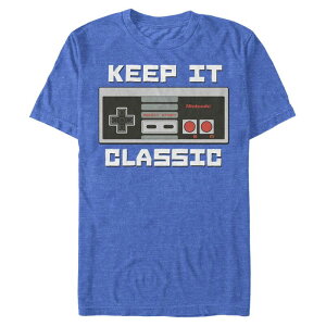 �A�j���L�����N�^�[ ���f�B�[�X �g�b�v�X T�V���c Licensed Character Men's Nintendo Keep It Classic Short Sleeve Tee Royal Heather �w�U�[