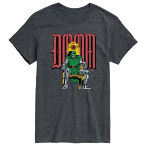 �}�[�x�� ���f�B�[�X �g�b�v�X T�V���c �O���t�B�b�N Men's Marvel Doctor Doom Throne Distressed Graphic Tee Heather Charcoal �`���R�[��