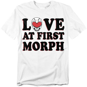 �A�j���L�����N�^�[ ���f�B�[�X �g�b�v�X T�V���c �g�[�� �O���t�B�b�N Licensed Character Big & Tall Powerangers Love At First Morph Graphic Tee White �z���C�g