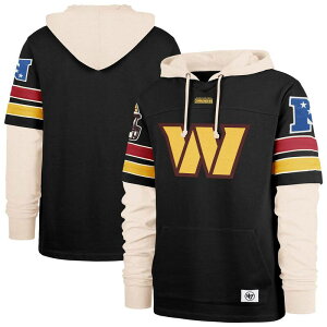 �t�H�[�e�B�Z�u���u�����h ���f�B�[�X �g�b�v�X T�V���c �p�[�J�[ 47 Brand Men's '47 Black Washington Commandersplit Zone Cornerback Duo Hoodie Wft Black �u���b�N