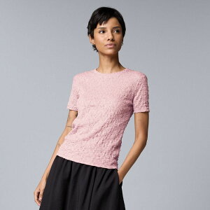 ���F���E�H�� ���f�B�[�X �g�b�v�X T�V���c Women'simply Vera Wang Textured Tee Apricot Whisper �A�v���R�b�g
