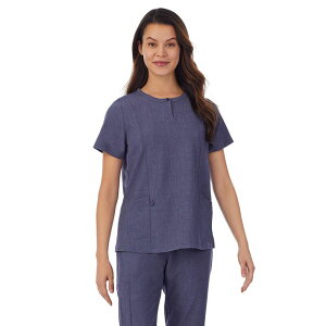 �N�h���h�b�Y ���f�B�[�X �g�b�v�X T�V���c Women's Cuddl Dudscrubs Henley Top With 2 Pockets Navy Heather �w�U�[