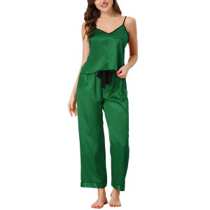 cheibear ���f�B�[�X �A���_�[�E�F�A �i�C�g�E�F�A �V���N cheibear Women'summer Suspendersoft Ice Silk Pajamas Home Clothes Three Piece Set Green �O���[��