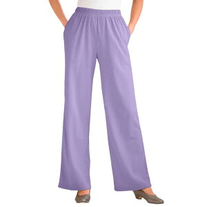 �E�[�}�� �E�B�Y�C�� ���f�B�[�X �{�g���X �J�W���A���p���c �v���X�T�C�Y �j�b�g Woman Within Plusize 7-Day Knit Wide-Leg Pull-On Pantsoft Iris
