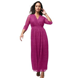 �W�F�V�J�����h�� ���f�B�[�X �g�b�v�X �����s�[�X �v���X�T�C�Y ���[�X �}�L�V Jessica London Women's Plusize Stretch Lace Maxi Dress Raspberry