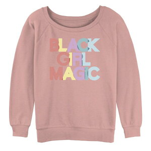 �A�j���L�����N�^�[ ���f�B�[�X �g�b�v�X T�V���c �p�C�� �X�E�F�b�g Licensed Character Juniors' Black Girl Magic Slouchy Terry Sweatshirt Desert Pink �s���N