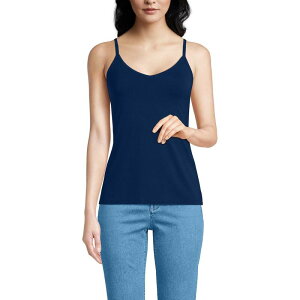 �����Y�G���h ���f�B�[�X �g�b�v�X T�V���c V�l�b�N Women's Lands' End Cooling V-Neck Camisole Deep Sea Navy �l�C�r�[