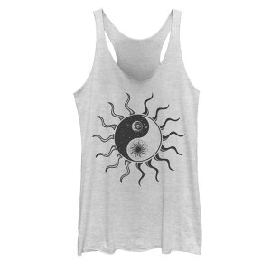 �A���u�����f�b�h ���f�B�[�X �g�b�v�X T�V���c Unbranded Juniors' Sun Moon Yangalactic Tank Top White Heather �z���C�g
