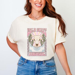 Simply Sage Market ���f�B�[�X �g�b�v�X T�V���c Simply Sage Market Wild West Cowgirl Garment Dyed Tee Ivory �A�C�{���[
