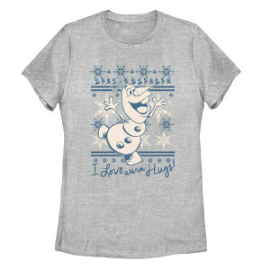 �f�B�Y�j�[ ���f�B�[�X �g�b�v�X T�V���c Disney Juniors' Frozen Olaf Quote Portraitee Athletic Heather �w�U�[