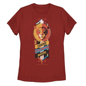 �A�j���L�����N�^�[ ���f�B�[�X �g�b�v�X T�V���c ���S Licensed Character Juniors' Harry Potter Gryffindor Courage Determination Bravery Logo Tee Red ���b�h