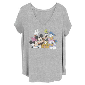 �f�B�Y�j�[ ���f�B�[�X �g�b�v�X T�V���c �v���X�T�C�Y �O���t�B�b�N Disney's Mickey & Friends Juniors' Plusize Classicharacters Graphic Tee Heather Gray �O���[