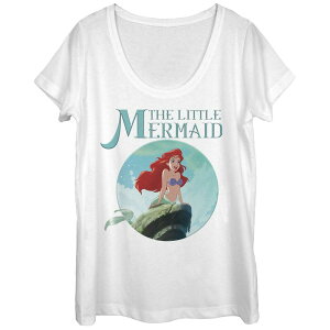 �A�j���L�����N�^�[ ���f�B�[�X �g�b�v�X T�V���c Licensed Character Disney's The Little Mermaid Juniors' Ariel Scoop Neck Tee White �z���C�g
