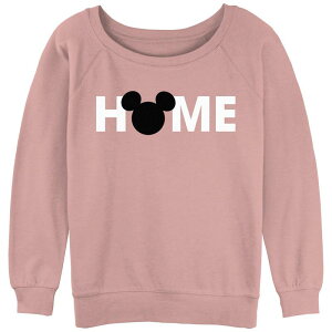 �f�B�Y�j�[ ���f�B�[�X �g�b�v�X T�V���c �X�E�F�b�g �O���t�B�b�N Disney's Micky Mouse Juniors' Home Mickey Head Silhouette Slouchy Graphic Sweatshirt Desert Pink �s���N