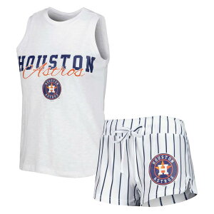 �A���u�����f�b�h ���f�B�[�X �A���_�[�E�F�A �i�C�g�E�F�A �V���[�g�p���c Unbranded Women's Conceptsport White Houston Astros Reel Pinstripe Tank Top & Shortsleep Set Ast White �z���C�g