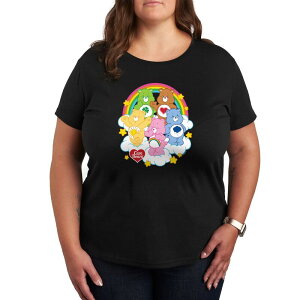 �A�j���L�����N�^�[ ���f�B�[�X �g�b�v�X T�V���c �v���X�T�C�Y �O���t�B�b�N Licensed Character Plus Care Bears Group On Clouds Graphic Tee Black �u���b�N