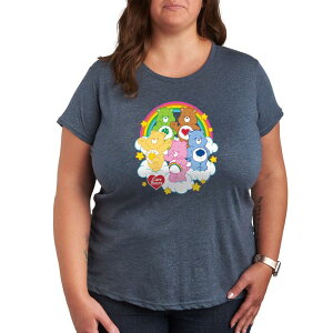 �A�j���L�����N�^�[ ���f�B�[�X �g�b�v�X T�V���c �v���X�T�C�Y �O���t�B�b�N Licensed Character Plus Care Bears Group On Clouds Graphic Tee Blue �u���[