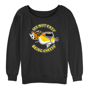 �A�j���L�����N�^�[ ���f�B�[�X �g�b�v�X T�V���c �p�C�� �O���t�B�b�N Licensed Character Juniors' Cheetos It's Not Easy Being Cheesy Graphic Slouchy Terry Black �u���b�N