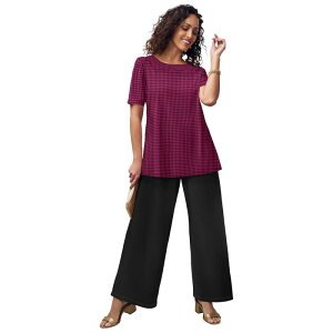 �W�F�V�J�����h�� ���f�B�[�X �g�b�v�X T�V���c �v���X�T�C�Y �j�b�g Jessica London Women's Plusize Stretch Knit Boatneck Swing Tunic Raspberry Mini