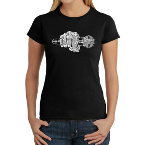 �G���G�[�|�b�v�A�[�g ���f�B�[�X �g�b�v�X T�V���c LA Pop Art 90's Rappers - Women's Word Art-Shirt Black �u���b�N