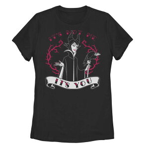�f�B�Y�j�[ ���f�B�[�X �g�b�v�X T�V���c Disney'sleeping Beauty Maleficent Juniors' Valentine's Tee Black �u���b�N