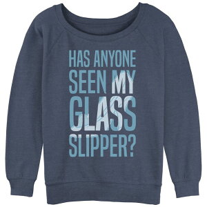 �A�j���L�����N�^�[ ���f�B�[�X �g�b�v�X T�V���c �X�E�F�b�g �O���t�B�b�N Licensed Character Disney's Princesses Juniors' Has Anyone Seen My Glasslipper Slouchy Graphic Sweatshirt Blue Heather �w�U�[