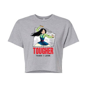 �f�B�Y�j�[ ���f�B�[�X �g�b�v�X T�V���c �N���b�v�h Disney's Mulan Juniors' Tougher Than I Look Cropped Tee Gray �O���[