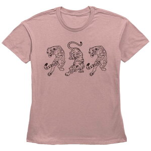 �t�B�t�X�T�� ���f�B�[�X �g�b�v�X T�V���c �O���t�B�b�N Women's Fifth Sun Linedrawn Three Tigershort Sleeve Graphic Tee Desert Pink �s���N