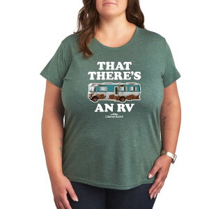 �A�j���L�����N�^�[ ���f�B�[�X �g�b�v�X T�V���c �v���X�T�C�Y �O���t�B�b�N Licensed Character Plus Nationalampoon's Christmas Vacation RV Graphic Tee Green �O���[��