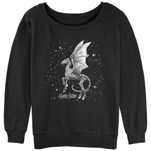 �A�j���L�����N�^�[ ���f�B�[�X �g�b�v�X T�V���c �p�C�� �O���t�B�b�N Licensed Character Juniors' Harry Potter Celestial Thestral Graphic Slouchy Terry Black �u���b�N