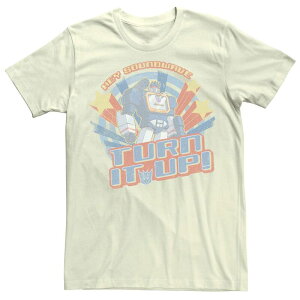 �A�j���L�����N�^�[ ���f�B�[�X �g�b�v�X T�V���c Licensed Character Men's Transformers Hey Soundwave Turn It Up Tee Natural